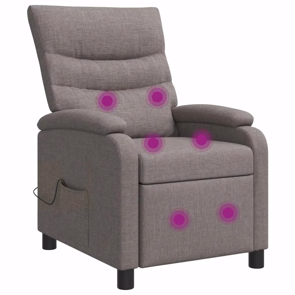 Poltrona Relax Recliner Moderna in Tessuto Tortora con Braccioli e Reclinazione Manuale – 2