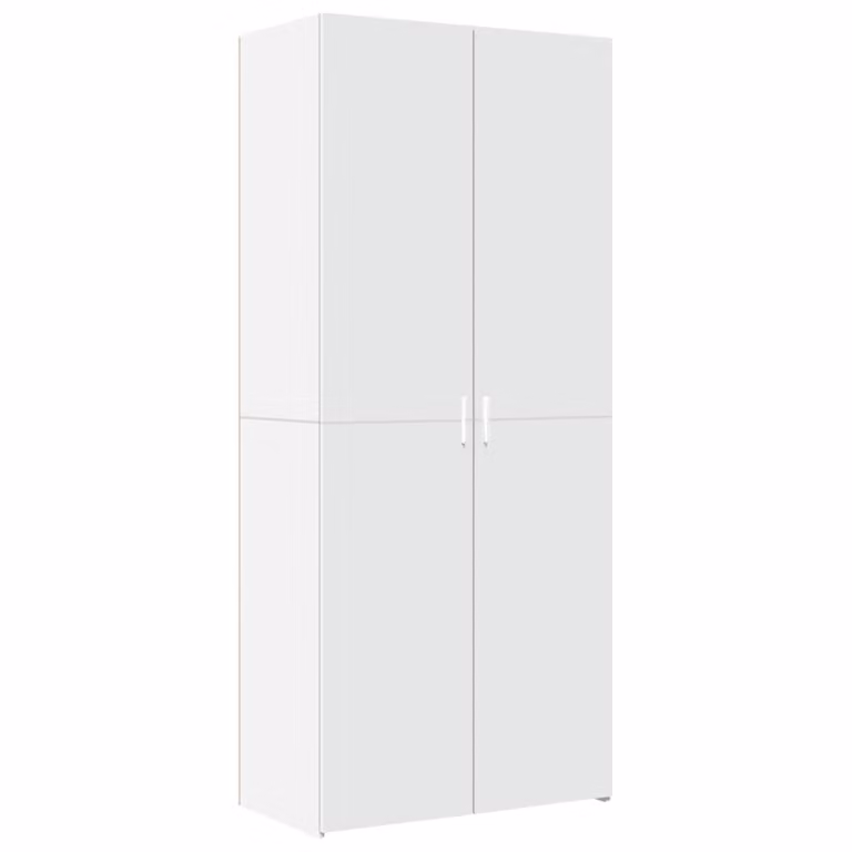 Credenza Bianca 80x42,5x185 cm in Legno Ingegnerizzato