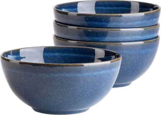 Set da colazione vintage per 4 persone - 4 pezzi di servizio in ceramica blu