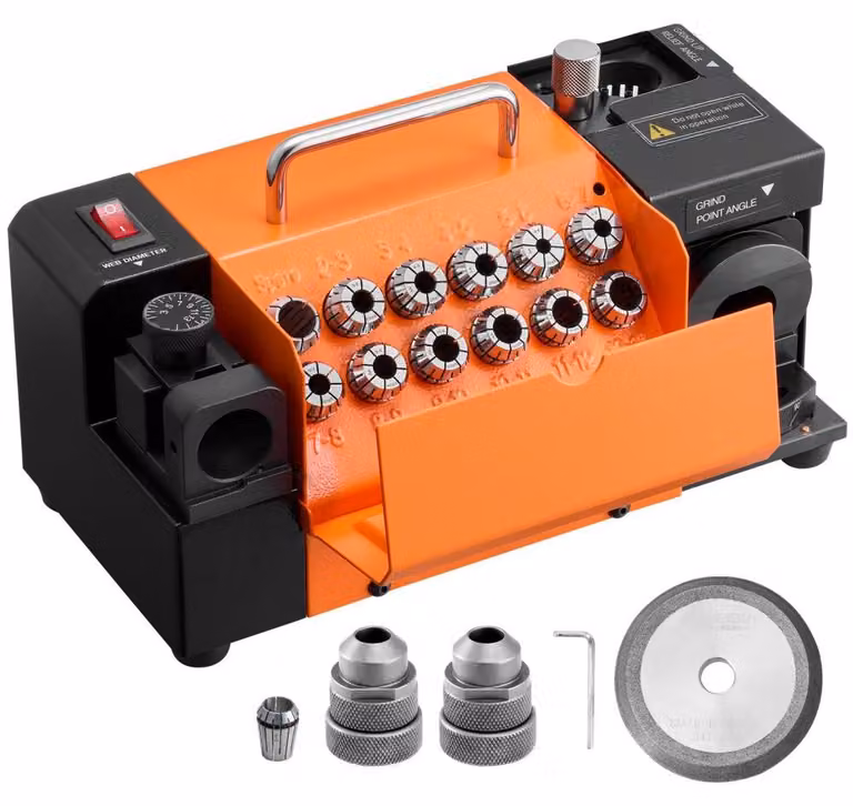 Affilatrice per utensili professionale - Angolo di affilatura regolabile da 95° a 135° - Potenza: 120 W - Disco abrasivo in CBN