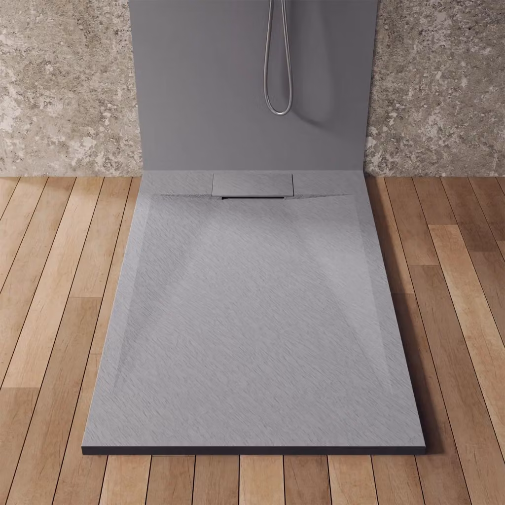 Piatto doccia rettangolare Cosmos effetto pietra colore grigio anti-slip L: 120 cm, P: 70 cm – 2