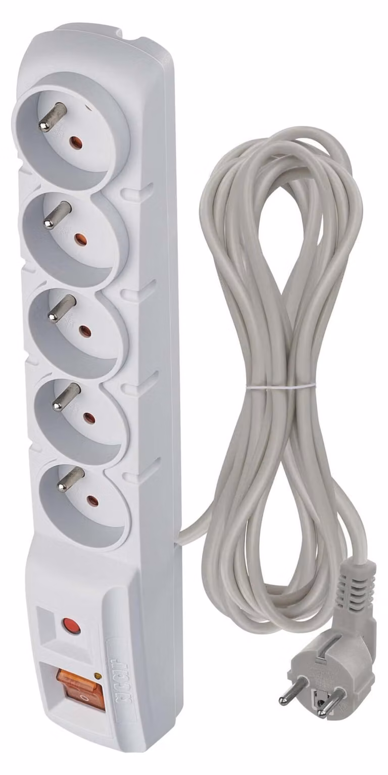 Limitatore di sovratensione EMOS - 5 prese, 5 m, grigio, P53876