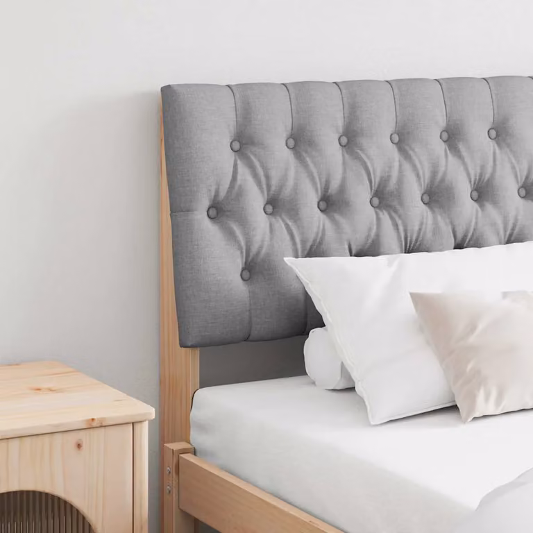 Testiera imbottita vidaXL in pino massello Grigio chiaro 180 cm
