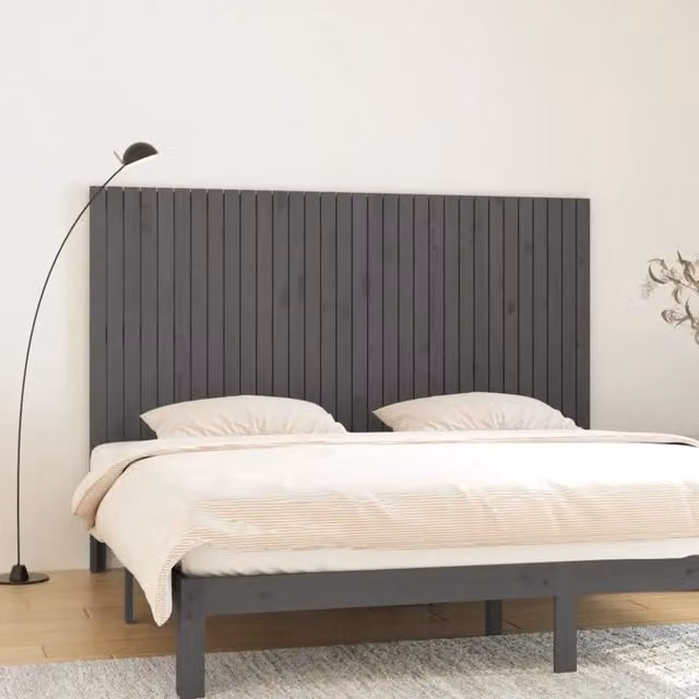 Testiera da parete VIDAXL in legno massello di pino grigio, L: 204 cm, P: 3 cm, H: 110 cm – 1