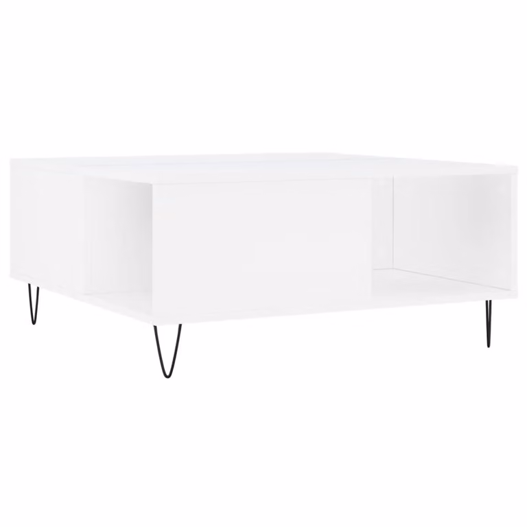 Tavolino da Salotto Bianco 80x80x36,5 cm in Legno Multistrato