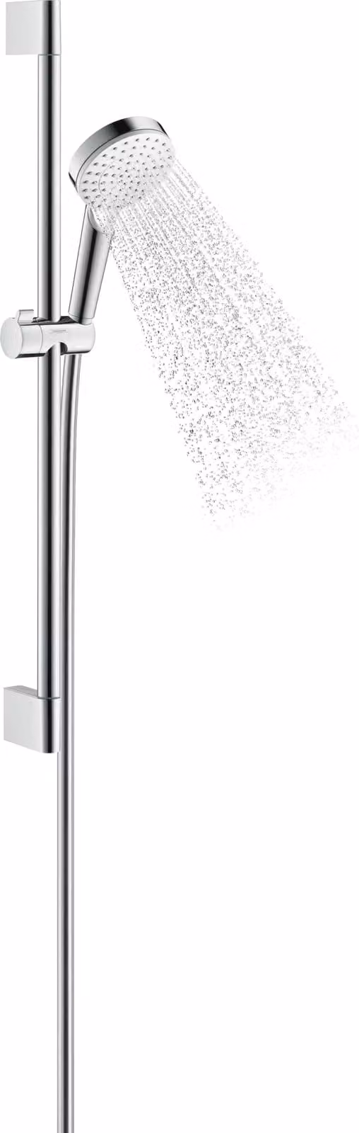 hansgrohe Ensemble de douche Crometta 1 jet vert 6 l/min avec barre de douche 65 cm, blanc/chrome, 26554400, 26554400