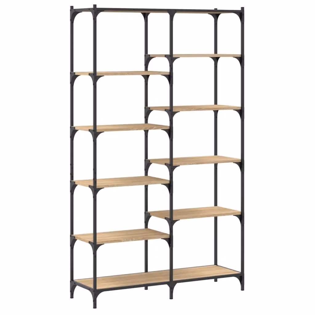 Libreria Scaffale Design Mania in Stile Industrial con Legno e Metallo, Colore Marrone, L 100 cm x P 32 cm x H 170 cm – 2
