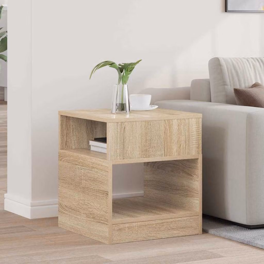 vidaXL Tavolino moderno in legno Rovere Sonoma, L/P/H: 40,5 x 40 x 45 cm