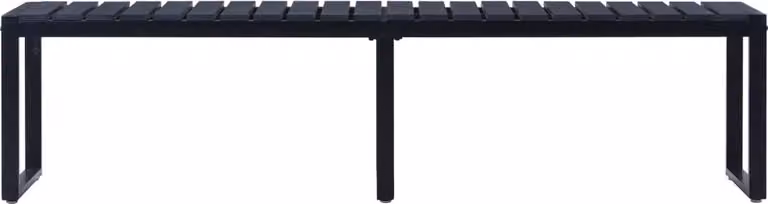 Panchina da Giardino 180 cm in Pannello PS Nero