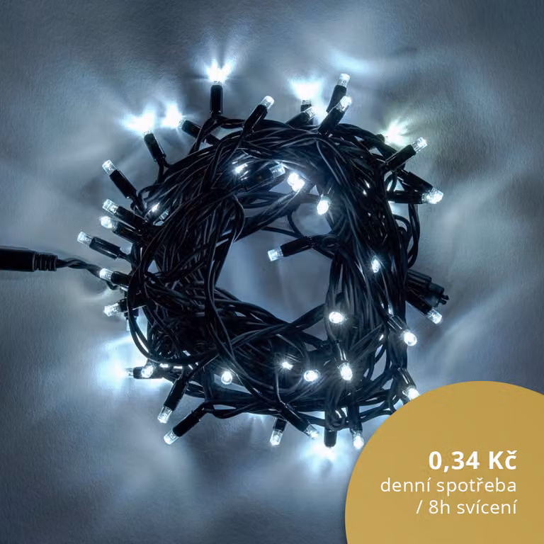 Catena luminosa a LED 20 m, bianco ghiaccio, 120 diodi, IP67