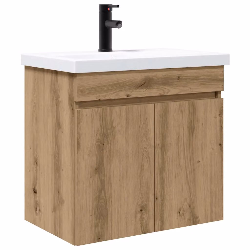 Mobile bagno moderno vidaXL in legno rovere con ante a battente L: 61 cm, P: 40 cm, H: 74,5 cm – 2