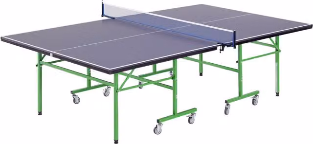 Tavolo da ping pong pieghevole HOMCOM con ruote, verde e viola, per uso interno ed esterno – 1