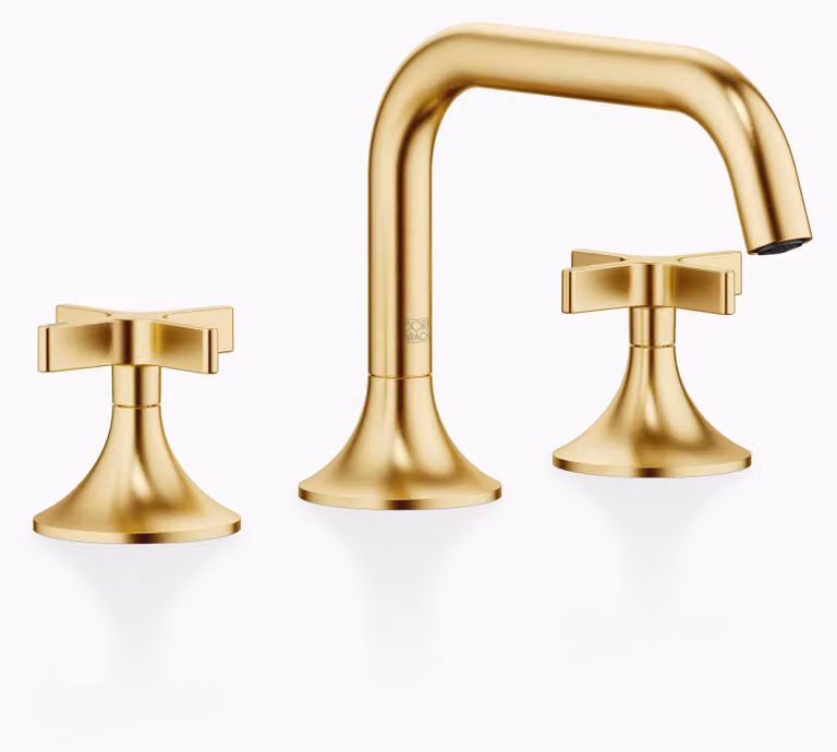 Dornbracht VAIA Mélangeur de lavabo à trois trous avec vidage, poignée croisillon, saillie 165mm, 20705809-28, 20705809-28
