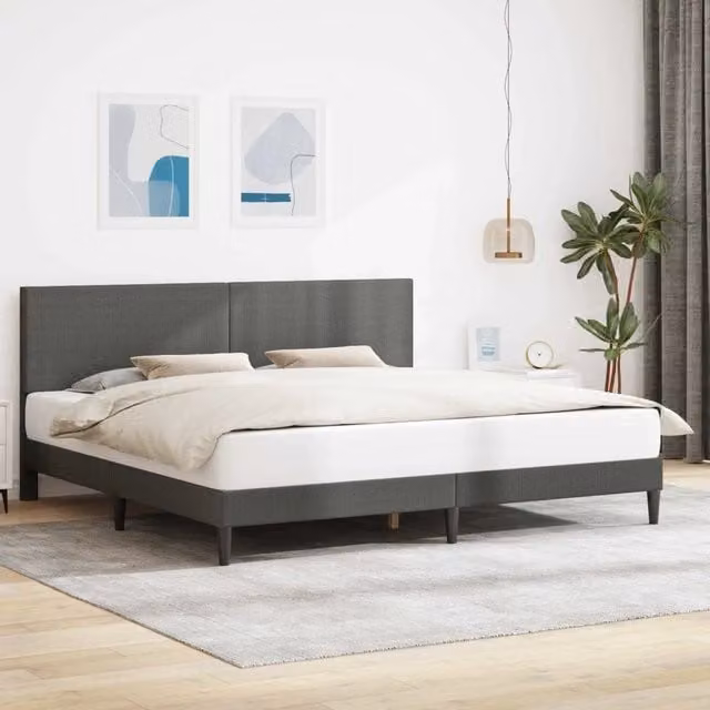 Struttura del letto-Giroletto Grigio Scuro 180 x 200 cm Tessuto in Cords 641807