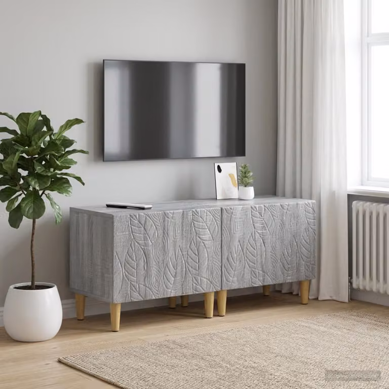 Mobile TV vidaXL in legno ingegnerizzato Sonoma grigio con scomparti multimediali e design moderno