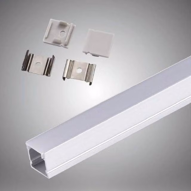 Profilo in alluminio Trade Shop per strip LED AL15 con copertura opaca bianca, lunghezza 2 m