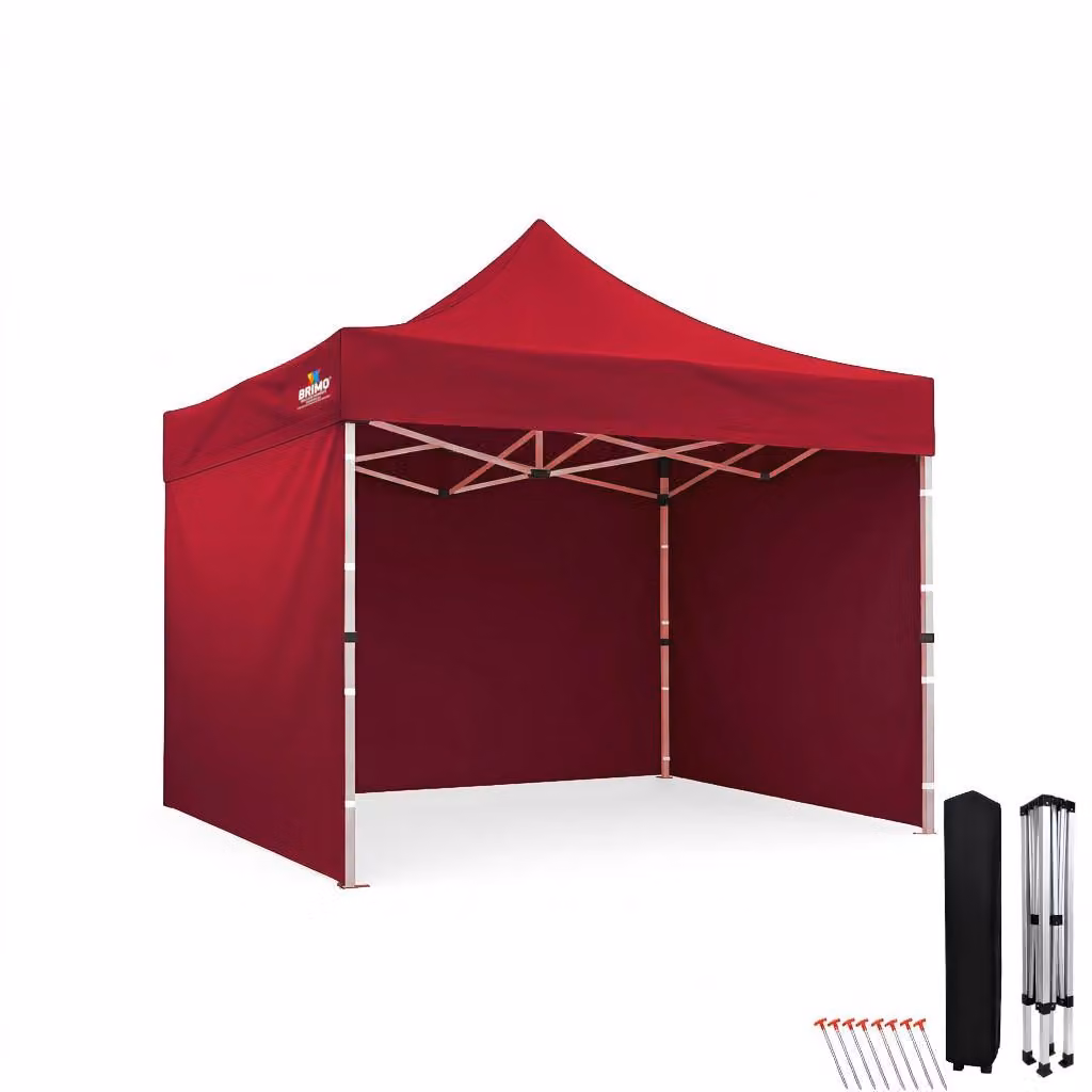 Gazebo fiera 3x3 - gazebo pieghevole struttura in acciaio +3 pareti laterali