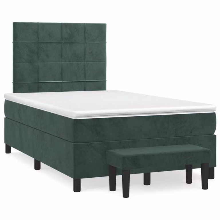 Maison Exclusive - Letto boxspring con materasso verde scuro 120x190 cm velluto