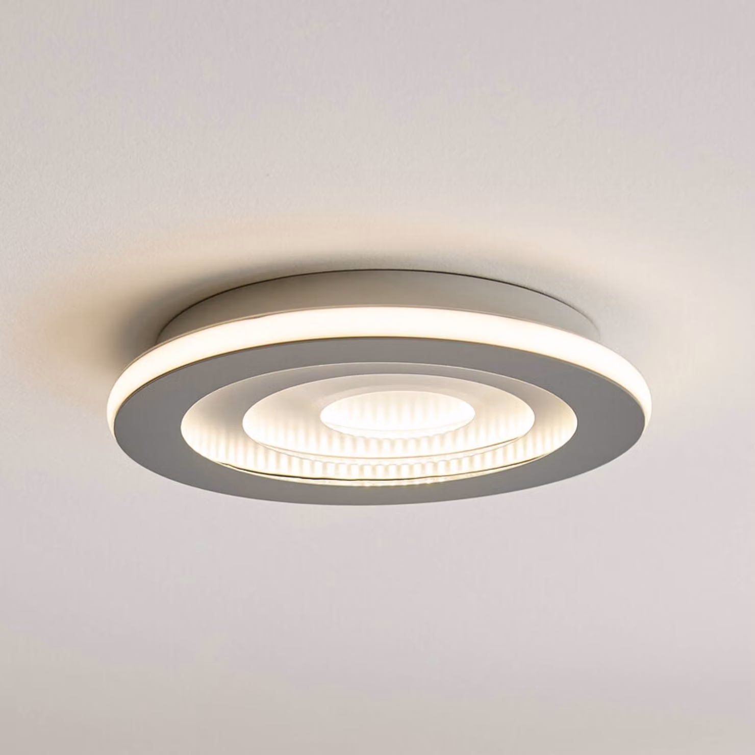 OSRAM Plafoniera soffitto ORBIS SPIRAL CENTRAL LIGHT, dimmerabile, Alluminio / Grigio / Zincato, Soggiorno / Sala da pranzo, Metallo, Moderno, Plafoniera