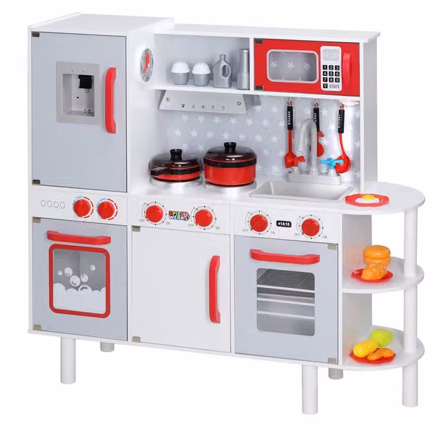 Cucina giocattolo Spielwerk per bambini in legno e plastica, multicolore, L: 91 cm, P: 33 cm, H: 92 cm