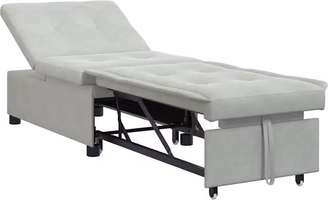 Divano letto | Sof¨¤ letto | Letto singolo Grigio chiaro 194 x 67 x 82 cm Velluto