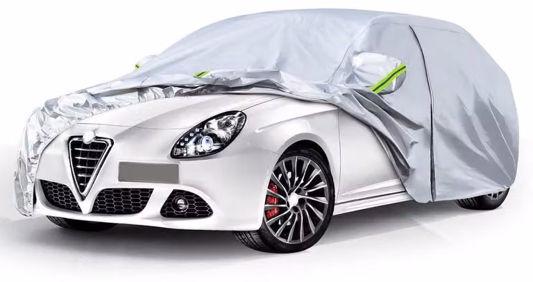 Copertura per auto compatibile con Alfa Romeo Giulietta dal 2010 al 2020, con cerniera e serratura, colore argento