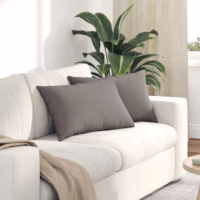 Set di 2 cuscini da divano vidaXL in tessuto beige o grigio, L 60 cm x P 40 cm x H 40 cm