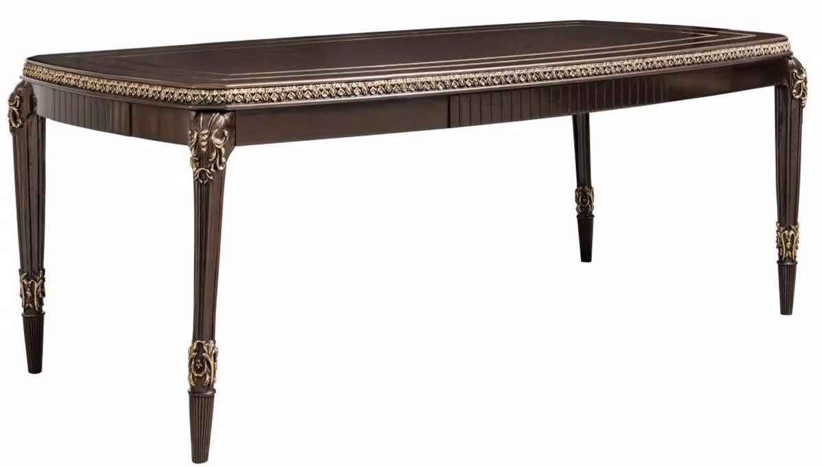 Casa Padrino tavolo da pranzo barocco marrone scuro/oro 215 cm - Mobili barocchi