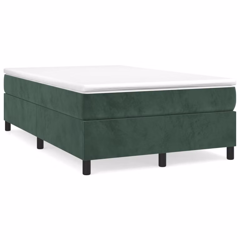 Giroletto a Molle con Materasso Verde Scuro 120x200 cm Velluto