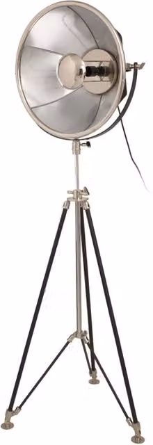 Lampada da terra Bowie in acciaio nero e argento