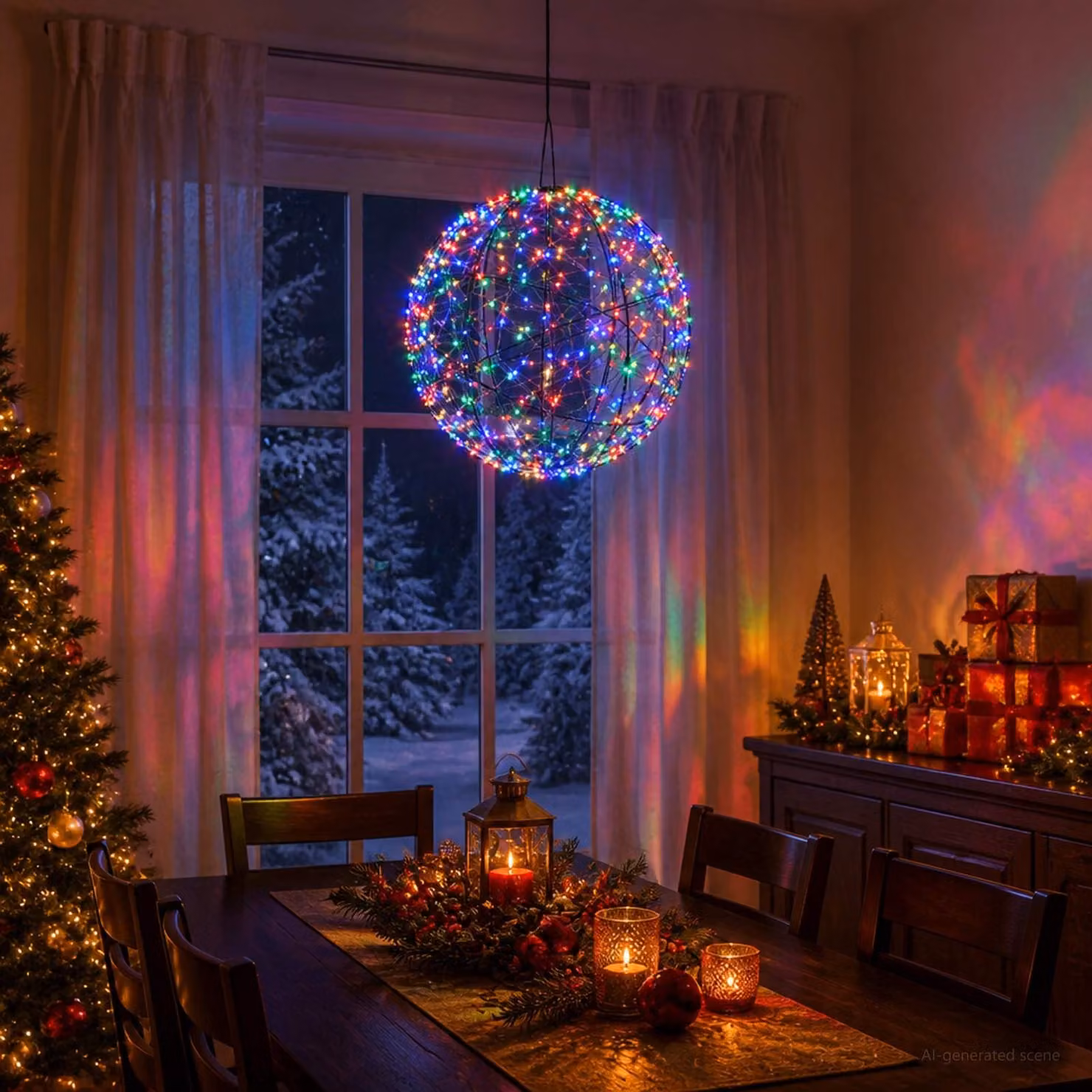 vidaXL Luce a punta di Natale 500 LED Multicolore Diametro 40 x 42 cm