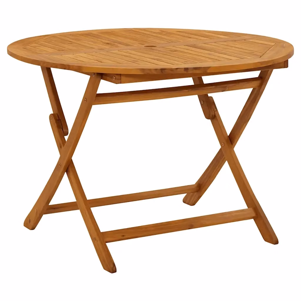 Tavolo da giardino pieghevole vidaXL in legno di acacia oliato marrone L: 110 cm, H: 75 cm – 2