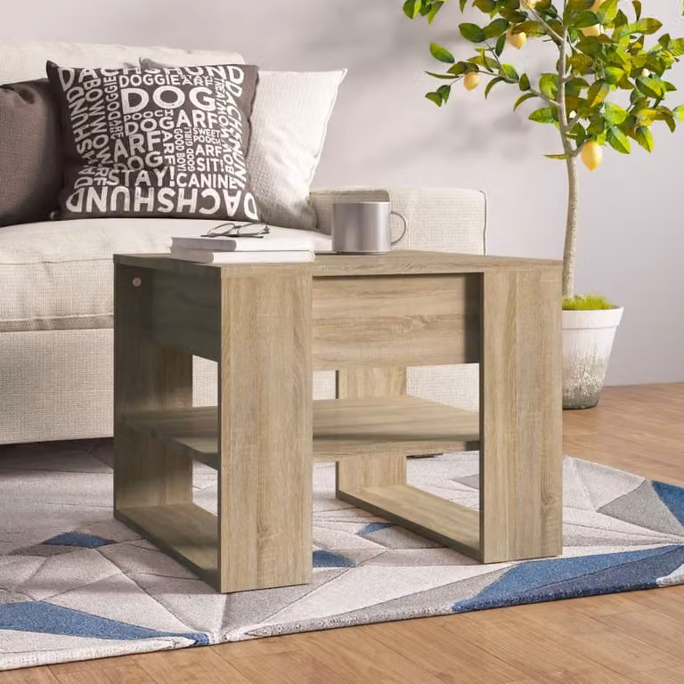 Maison Exclusive - Tavolino in rovere Sonoma 55,5x55x45 cm in materiale derivato dal legno