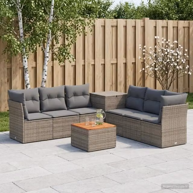 Set di divani 8 pz Grigio e Grigio Scuro 55 x 55 x 37 cm 3448280