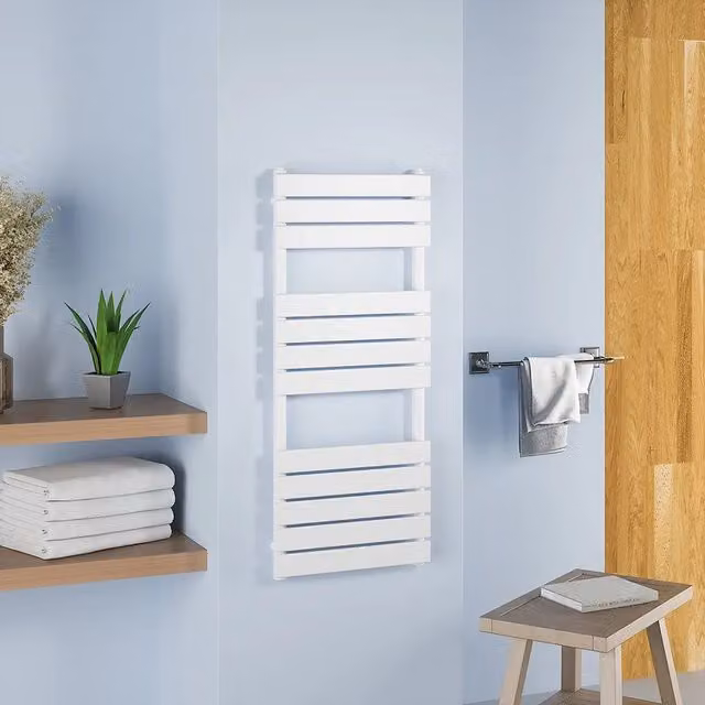 Termoarredo scaldasalviette Parama Sirio in metallo bianco, H: 120 cm, L: 50 cm, interasse 45 cm