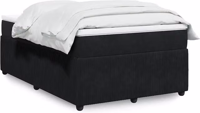 Giroletto a Molle con Materasso Nero 120x190 cm in Velluto 3285628