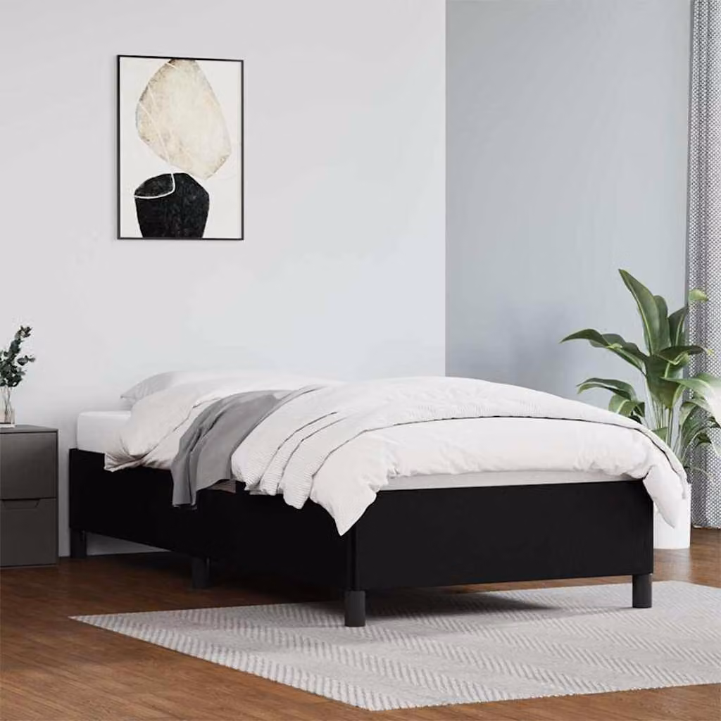 vidaXL Giroletto imbottito in similpelle nero L/P/H: 100 x 200 x 35 cm