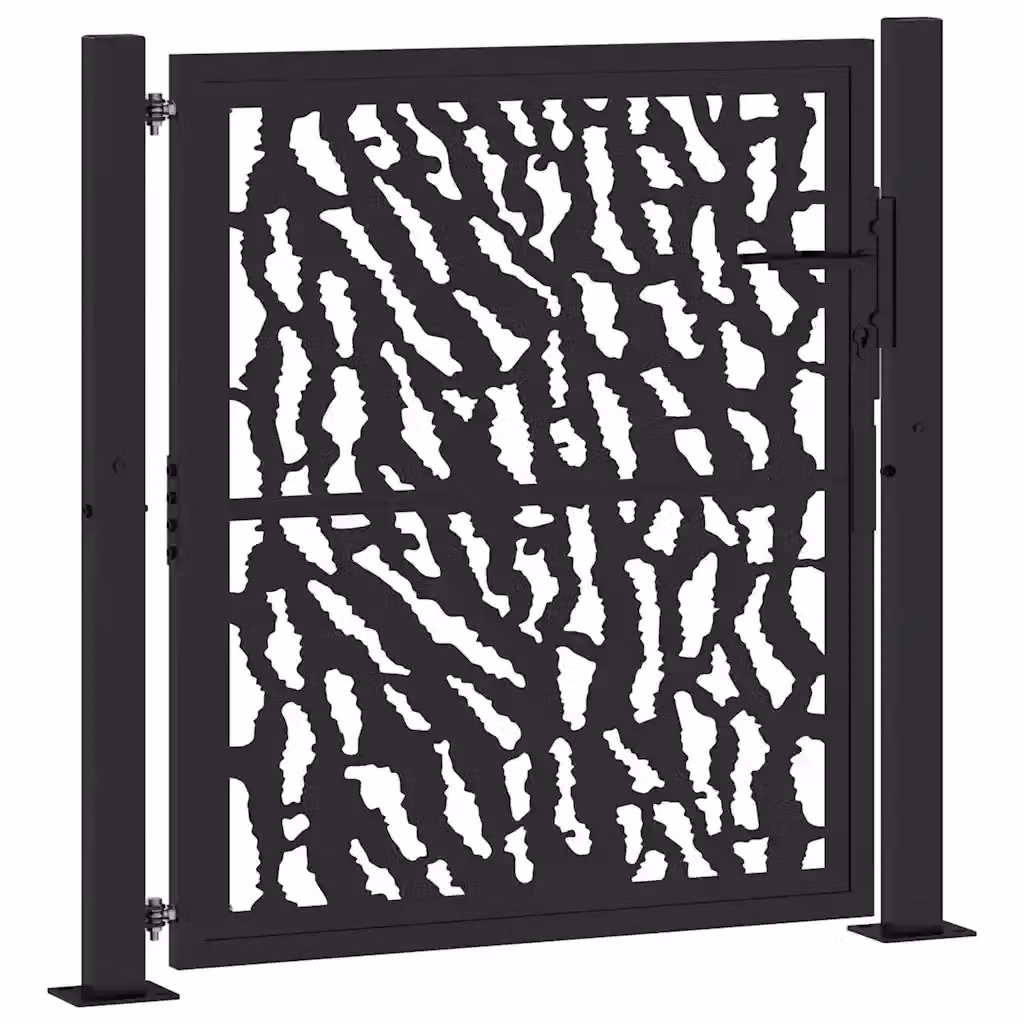 Cancello singolo da giardino vidaXL in acciaio nero con design a traliccio L: 110 cm, H: 106 cm, P: 10 cm – 2