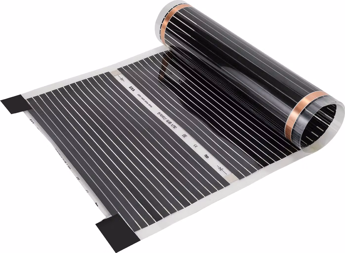 Foglio di riscaldamento pavimento parete con riscaldamento foglio di calore a infrarossi nero, 200cmx50cm, 220W/m²