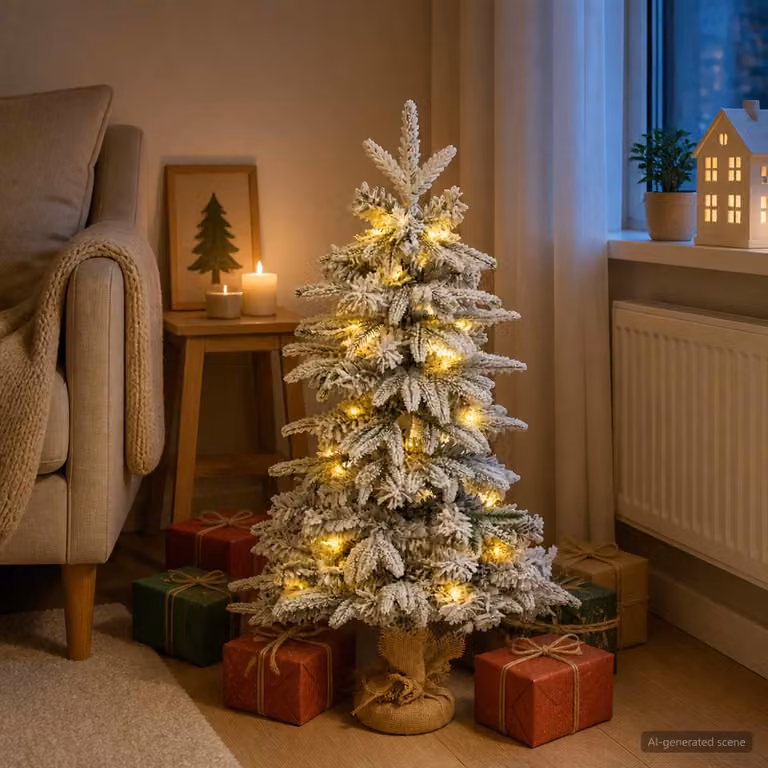 vidaXL Albero di Natale Mini 90 cm 50 LED Bianco caldo PVC e PE