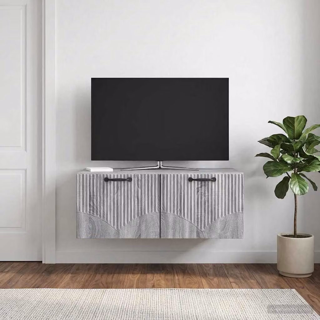 vidaXL Mobile Porta TV da Muro Moderno Grigio, L 78,5 cm x P 41 cm x H 30 cm