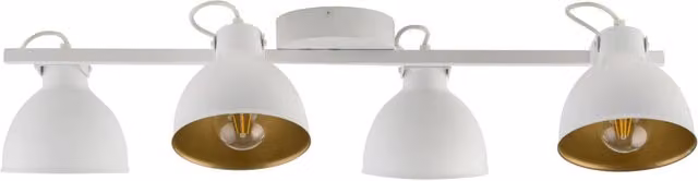 Faretto da soffitto Sigma Lighting modello Loft in metallo bianco e oro con 4 luci orientabili E27
