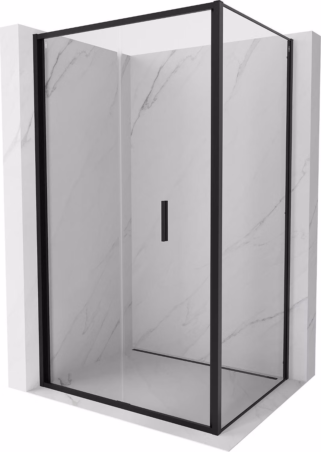 Mexen Exo cabina doccia pieghevole 85 x 90 cm, trasparente, nera - 816-085-090-70-00