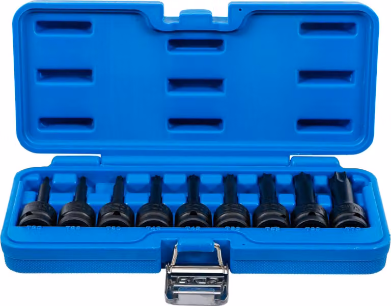Set di bussole BGS Kraft con attacco quadro 12,5 mm (1/2") con profilo a T (per Torx) T20 - T70 9 pezzi - 5480