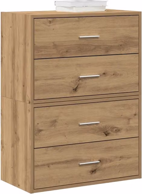Set di 2 armadi con 4 cassetti vidaXL in MDF color rovere marrone L: 60 cm, P: 31 cm, H: 40 cm