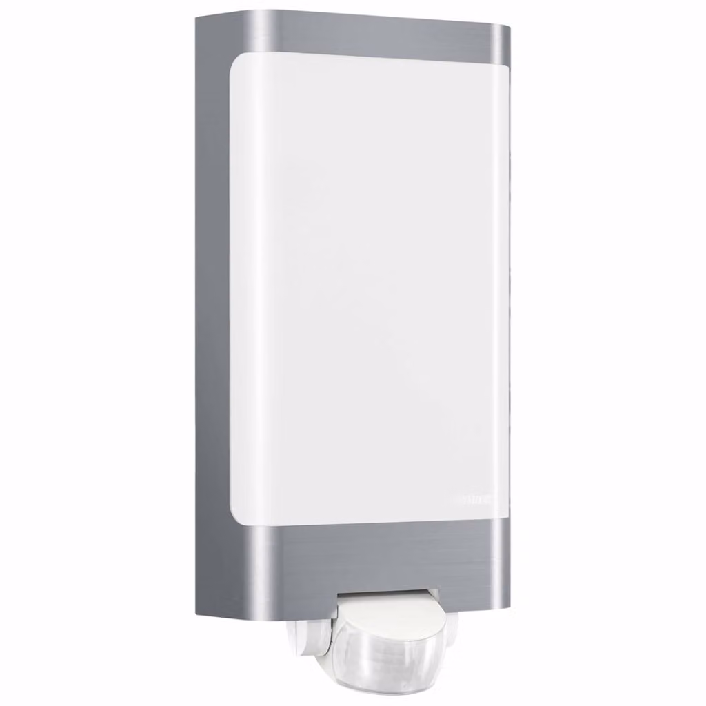 Lampada da parete a LED per esterni Steinel IP44 9,3 W 946 lm 3000 K in acciaio inox con sensore di movimento