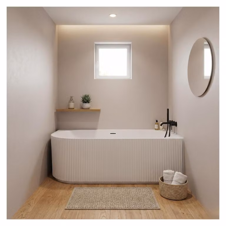 Vasca STRIA 150cm Semilibera Destra - Scanalata Acrilico Lucite®