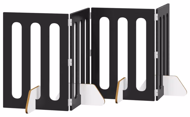 Recinto pieghevole per animali 4 pcs Rovere Nero