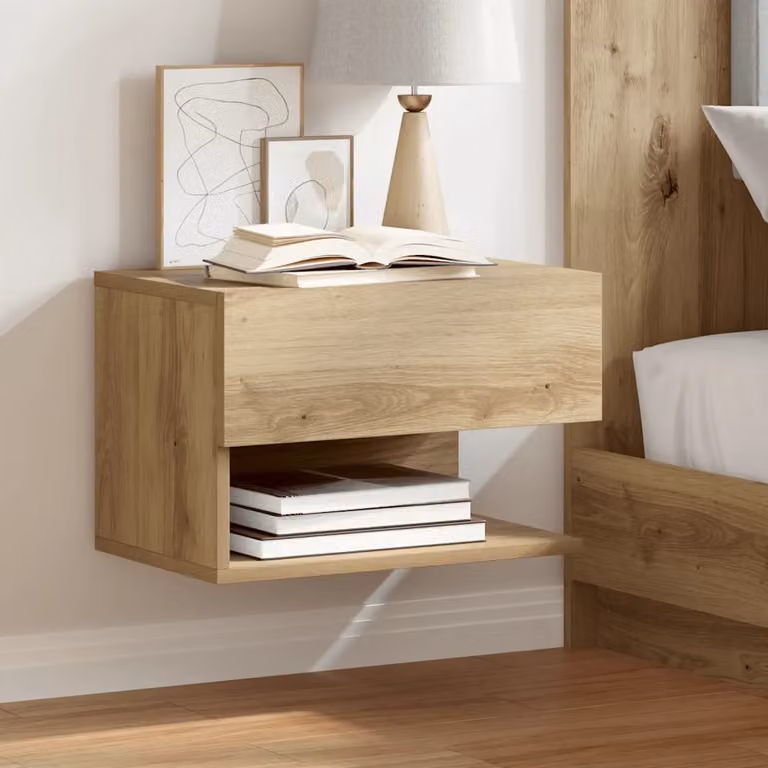 Set di 2 comodini da muro vidaXL in stile artigianale colore marrone