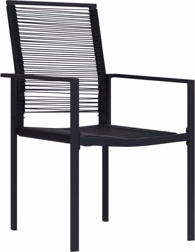 vidaXL Sedie da giardino 4 pz. PVC rattan nero